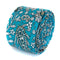 turquoise teal paisley cotton design with floral design